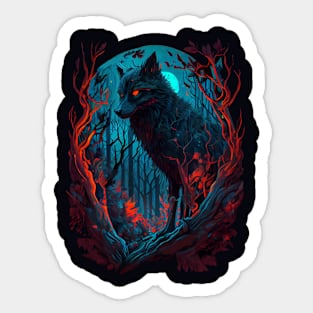 night wolf Sticker